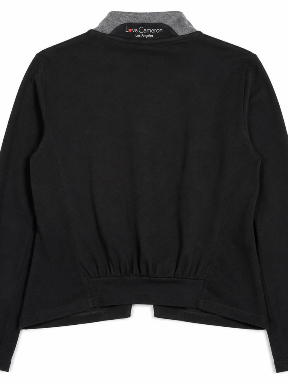 Black Draped Open-Front Women's Jacket - Picture 5 of 7